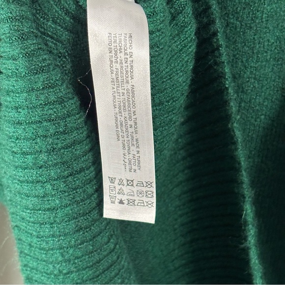 Zara Green Turtleneck Sweater with Ribbed Details Sm Academia Pullover Fall - Picture 10 of 12